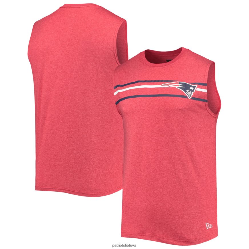 vyrų naujos eros raudonos spalvos šepečiu šukuotas marškinėliai be rankovių JV42T1846 Patriots Jersey apranga